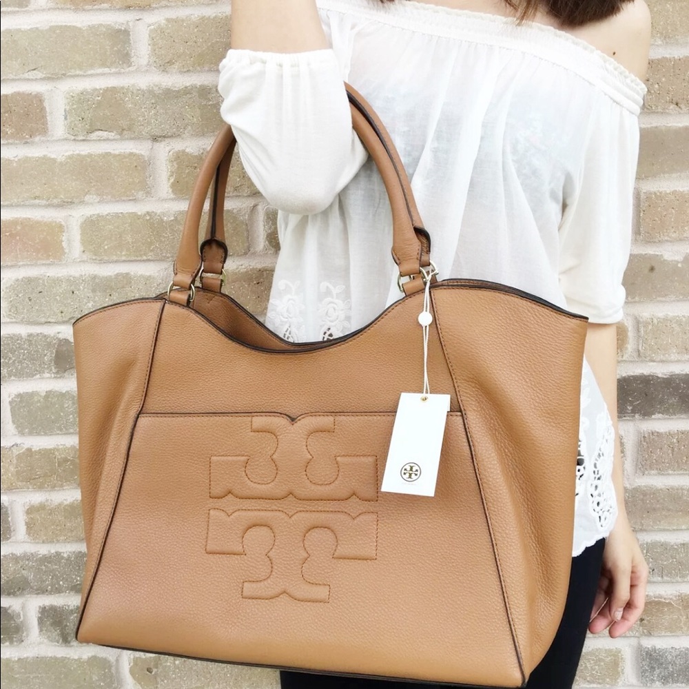 Tory Burch Bombe Large east West Tote bark tan - Picture 2 of 7